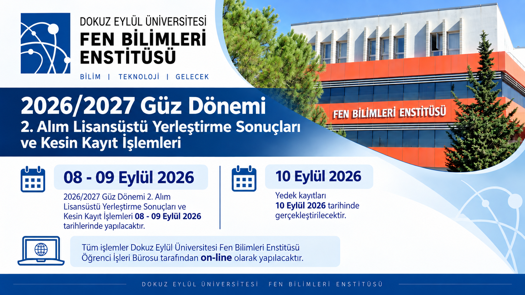 2026/2027 Güz Dönemi 2. Alım Lisansüstü Yerleştirme Sonuçları ve Kesin Kayıt İşlemleri