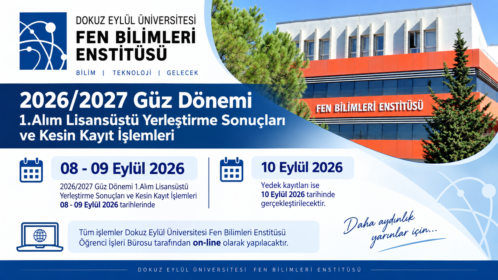 2026/2027 Güz Dönemi 2. Alım Lisansüstü Yerleştirme Sonuçları ve Kesin Kayıt İşlemleri